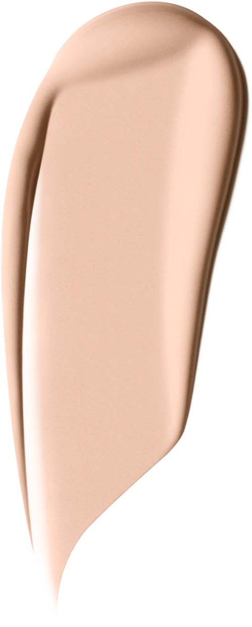 A beige liquid foundation makeup with a smooth, slightly curved applicator. Used for face coverage and skin blending.