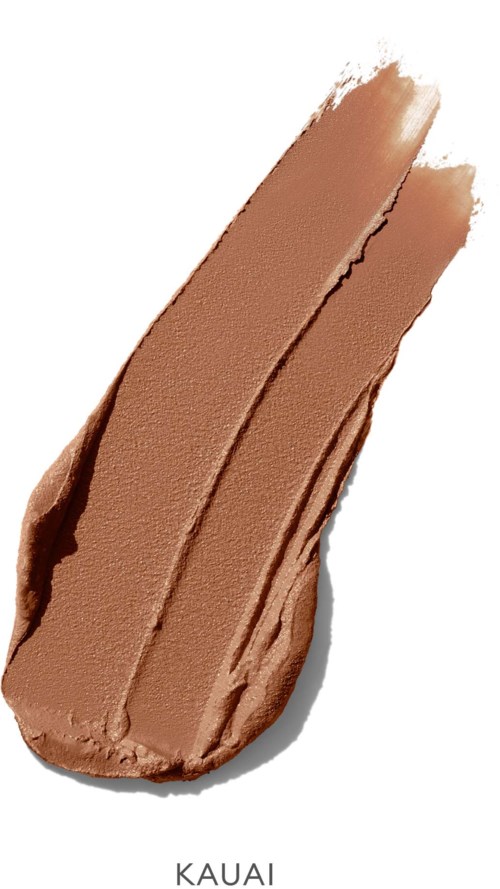 Ein Streifen brauner Make-up oder Foundation mit strukturierter, cremiger Konsistenz.