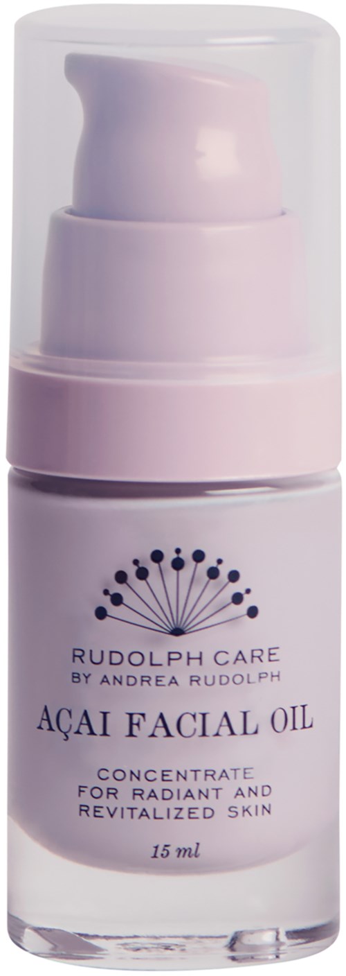 Kleine Pumpflasche Rudolph Care Açaí Facial Oil für strahlende und verjüngte Haut, enthält 15 ml.