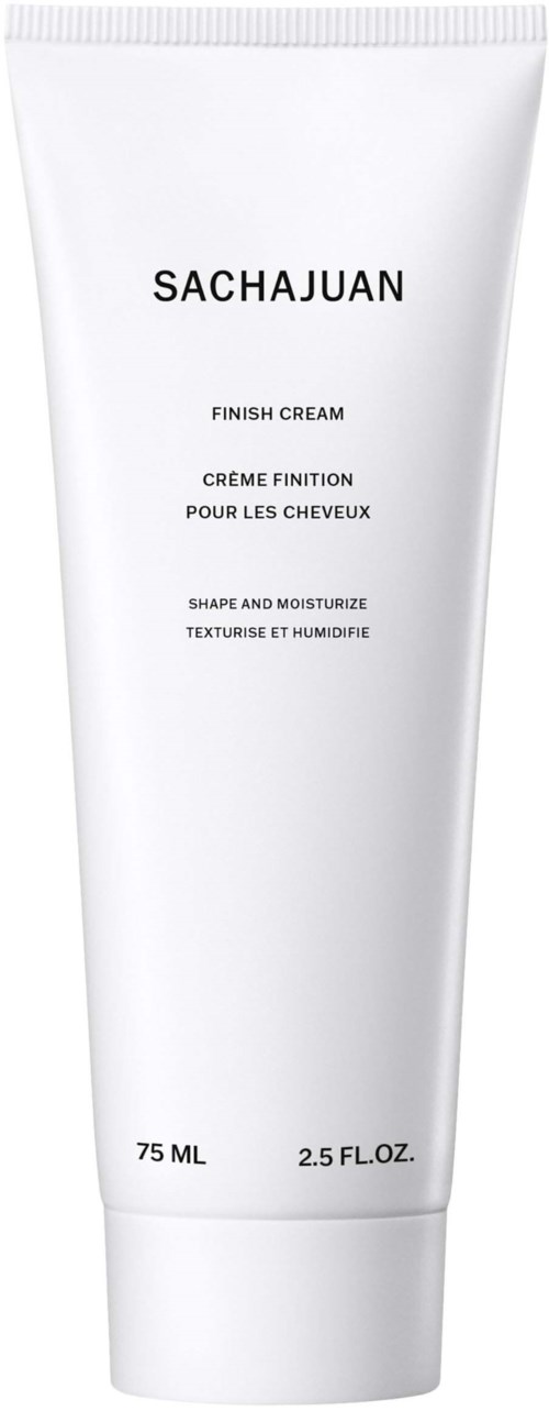 Eine weiße Tube mit dem Aufdruck "SACHAJUAN" und Text zu Finish, Form und Feuchtigkeit für das Haar, 75 ml/2,5 fl oz.