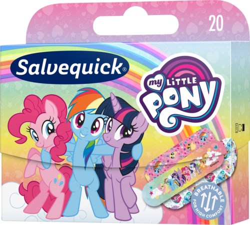 Bunte Verpackung zeigt drei My Little Pony-Charaktere und ein Set verzierter Haarbänder.