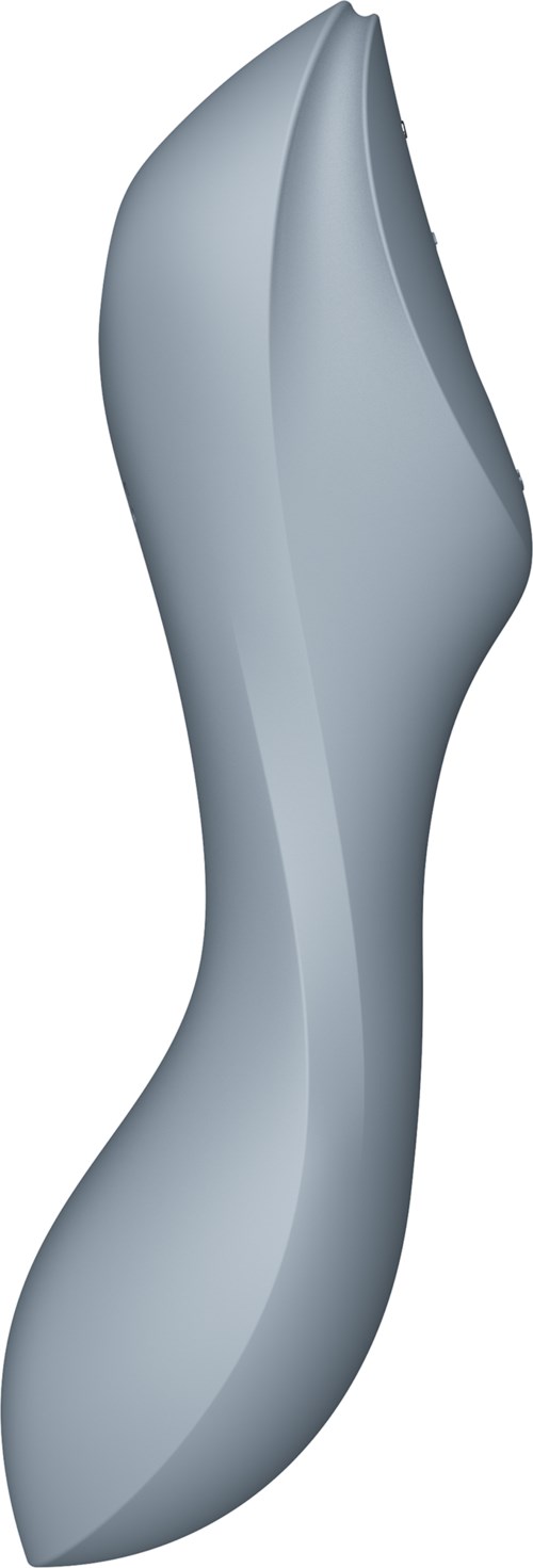 Eine elegante, geschwungene Metallskulptur mit glatten Oberflächen und modernem Design.