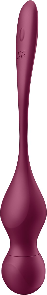 Ein rosa, gebogener Gegenstand mit rundem Kopf, glatter Oberfläche und einem Knopf in der Nähe des oberen Endes.