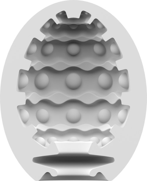 A 3D illustration of a textured, rounded object with bumps, on a flat base, in grayscale.