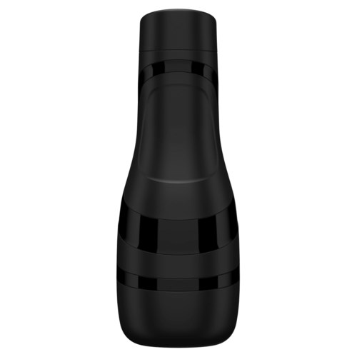 A black, sleek, cylindrical container with a rounded top, likely for a cosmetic or personal care product.