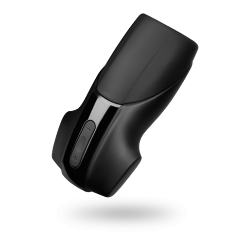 A black and gray electric shaver or trimmer with a power button and adjustable settings.