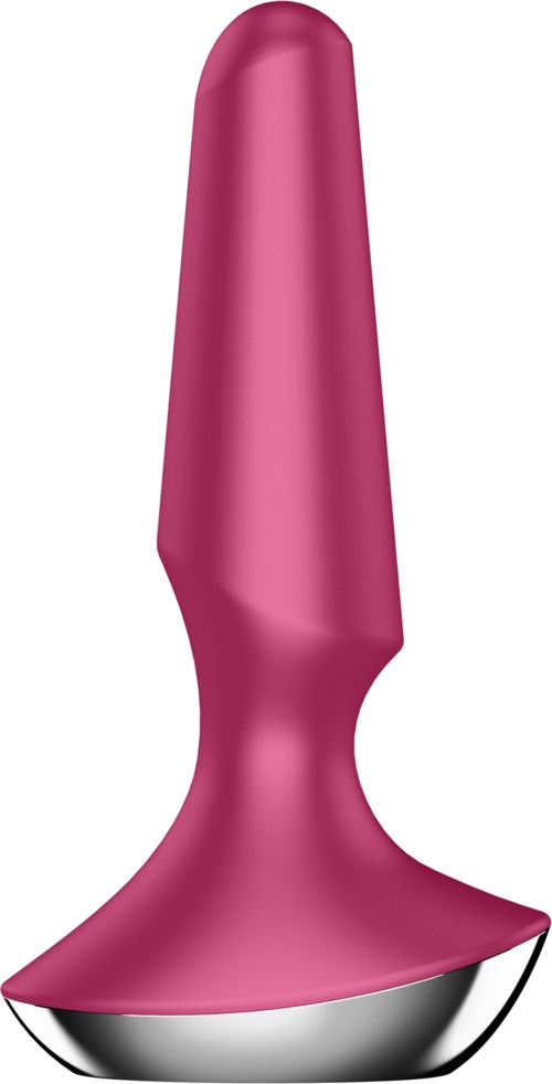 Ein pinker Silikon-Ans andrüampf mit breiter Basis und glatter Oberfläche.
