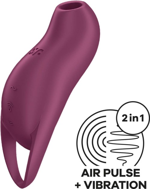 A purple 2-in-1 device offering air pulse and vibration massage features.