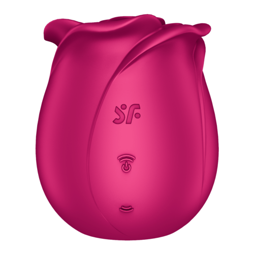 A pink, portable, egg-shaped device with buttons and a logo, likely a personal care or tech gadget.