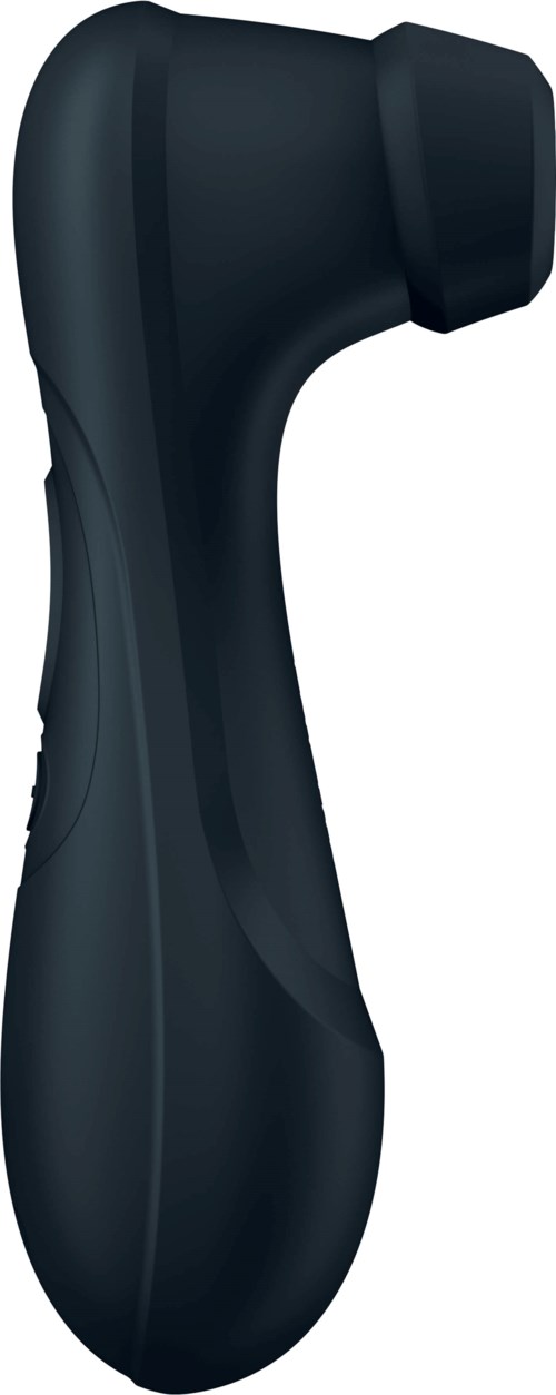 A black handheld massage device with a rounded tip and ergonomic handle.
