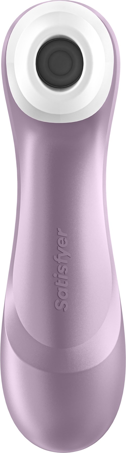 Violetti työkalu, jossa pyöreä pää, merkitty 'SatisFyer', käytetään ihonhoitoon tai kasvojen puhdistukseen.