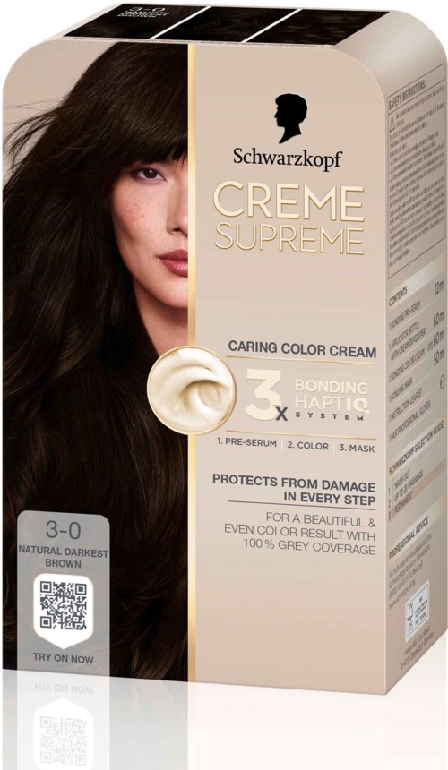 Schwarzkopf Creme Supreme  3-0 Natural Darkest Brown