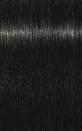 Shiny black hair with straight texture, close-up view showing smooth and reflective surface.