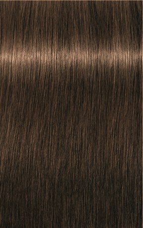 Long, shiny brown hair with a smooth texture and slight waves.