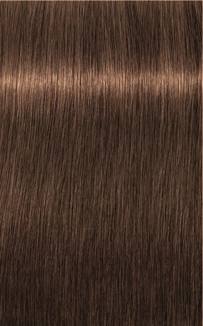 A close-up of shiny, straight brown hair with subtle highlights.