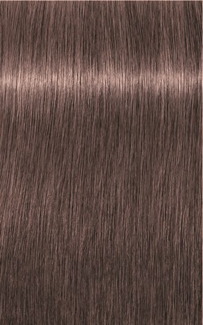 The image shows straight, shiny, brown hair with a smooth texture.