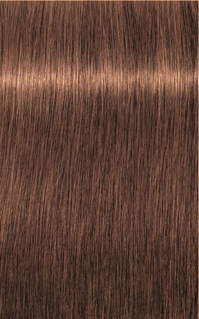 Close-up van recht, glanzend bruin haar met fijne haarstrengen en gladde textuur.