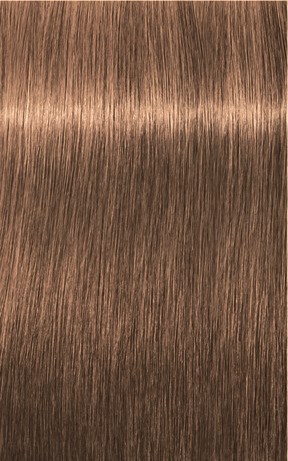 Nahaufnahme von glatten, glänzenden, braunen Haaren mit glatter Textur.
