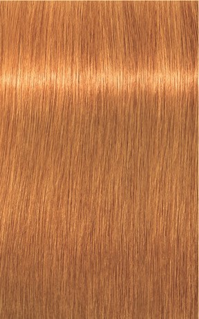 Eine Nahaufnahme einer glänzenden, glatten kupferfarbenen Metallfläche mit feinen Linien und reflektierenden Eigenschaften.