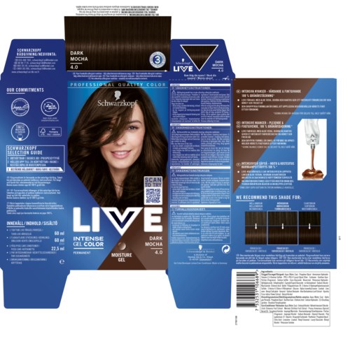 Schwarzkopf LIVE Intense Gel Color 4.0 Dark Mocha