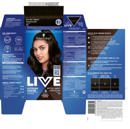 Schwarzkopf LIVE Intense Color  89 Bitter Sweet Choc
