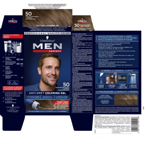 Schwarzkopf Men Perfect Anti-Grey Coloring Gel 50 Ljusbrun