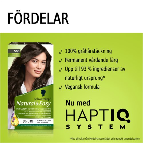 Tekst over haarverfingsproducten en hun voordelen, inclusief natuurlijke ingrediënten en veganistisch formula.