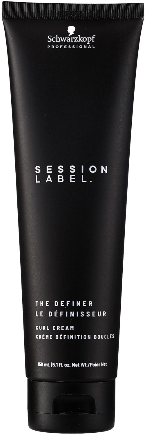 Schwarzkopf Professional Session Label schwarze Tube mit weißem Text, gekennzeichnet 'The Definer' und 'Earl Cream'.