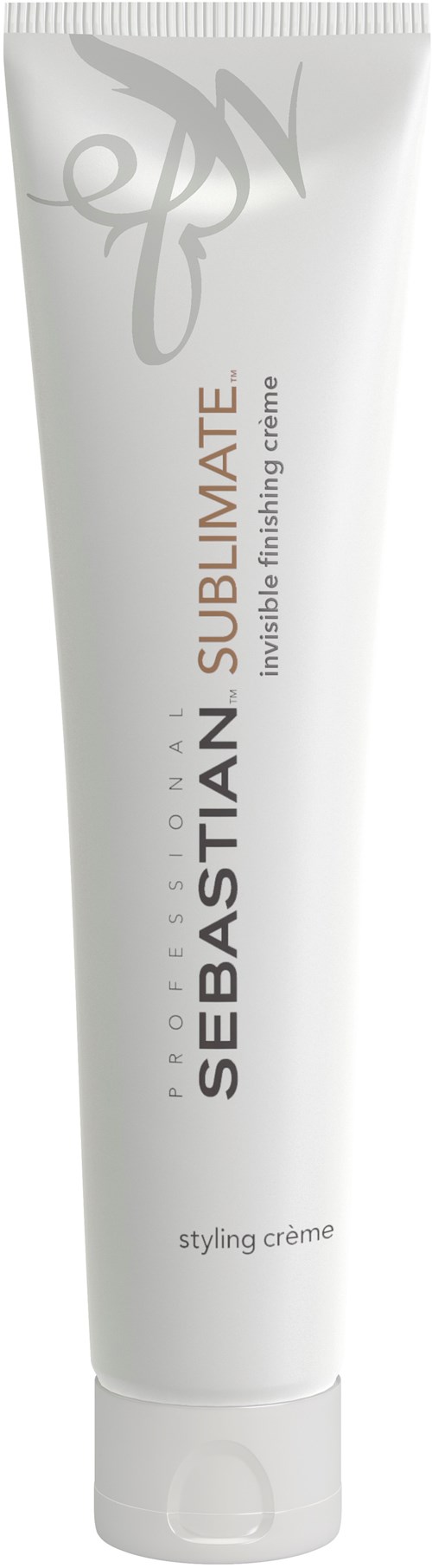 En vit tub med Sebastian Sublimate stylingskräm, med svart och brunt text och logga på fronten.