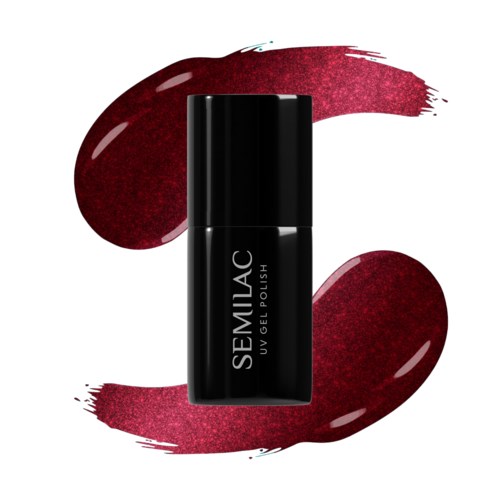 Schöne schwarze Nagellackflasche mit dunklem rot- background.