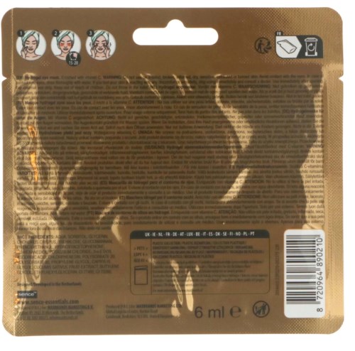 Verpackung eines Makeup-Produkts mit Anweisungen zum Auftragen von Makeup und Barcode.