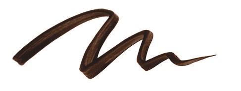 Eine braune, geschwungene Linie, sieht aus wie ein Pinselstrich oder dekoratives Element.
