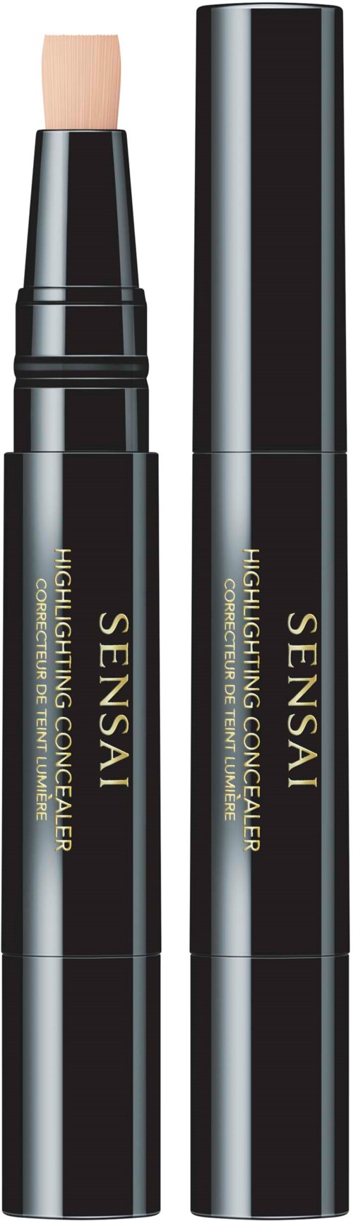 Ein schwarzer Lippenstiftkartusche mit abnehmbarer Kappe, darauf steht 'SENSUAL HIGHLIGHTING CONCEALER'.