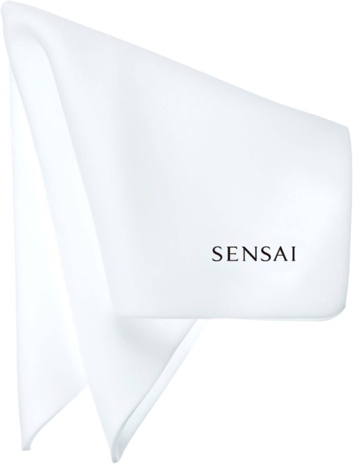 A white cloth with the brand name 'SENSAI' printed on it.