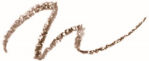 De afbeelding toont een bruine, penseelstreek-stijl krabbel of handtekening op een witte achtergrond.