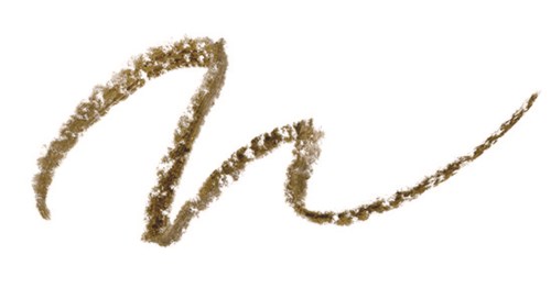 Eine goldbraune geschwungene Linie auf weißem Hintergrund, die einer lässigen handschriftlichen Unterschrift oder Markierung ähnelt.
