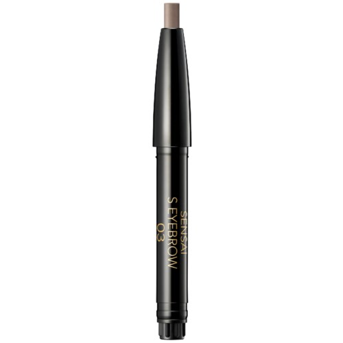 Ein schwarzer Stift mit beigem Ende, beschriftet 'SEYBROW' und '03'. Es scheint ein Augenbrauenstift für Make-up zu sein.