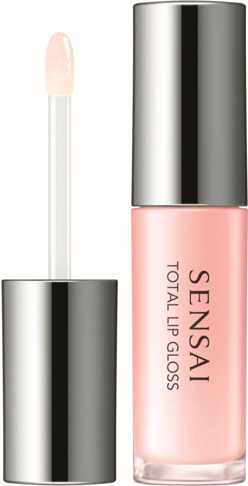 Lippen Gloss mit rosa Farbe und silberner Verschlusskappe, mit gewellter Applikator.