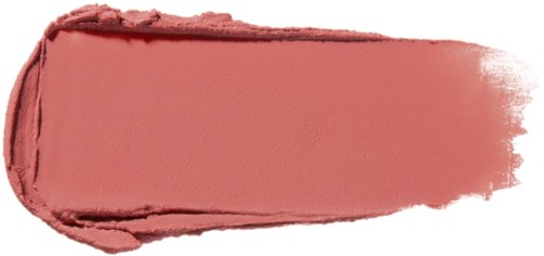 En rosa-brun läppstiftsprov med en grov, texturerad kant och en slät, jämn yta.