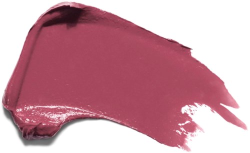 A smear of pinkish lipstick appears on a black background with some streaks and smudges.