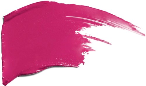 Pink paint stroke on a white background with some texture and brush marks.