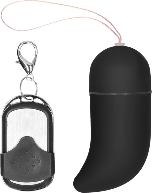 Ein schwarzer Wecker mit Band und angebrachter Metallkette.