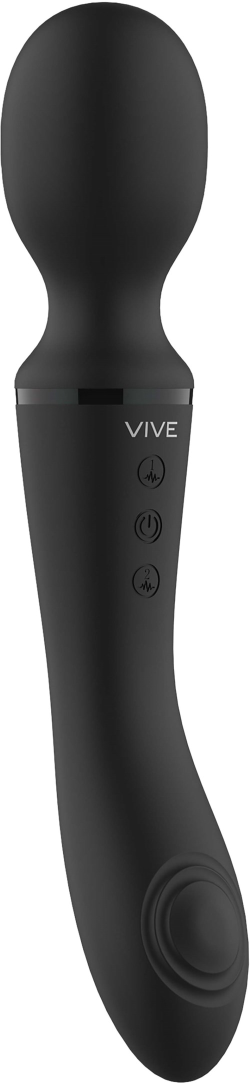 Ein schwarzes, gebogenes Gerät mit Tasten beschriftet 1, 2, 3 und dem Wort 'VIVE'.