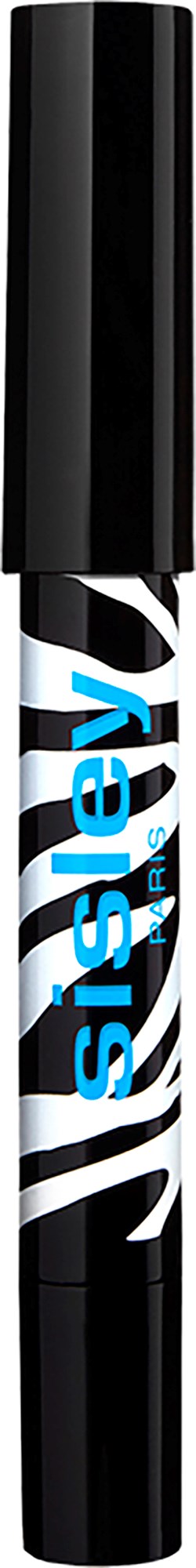 Ein schwarzer Marker mit weißem und blauem Design und dem Wort "SISLEY".