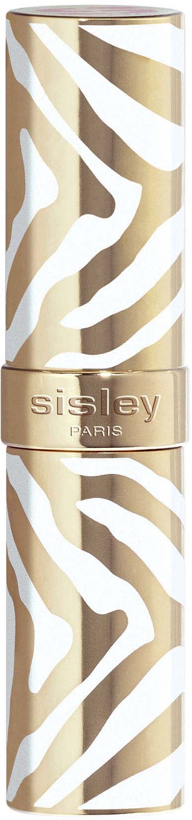 A cylindrical container with beige and white zebra stripe pattern and "sisley PARIS" label.