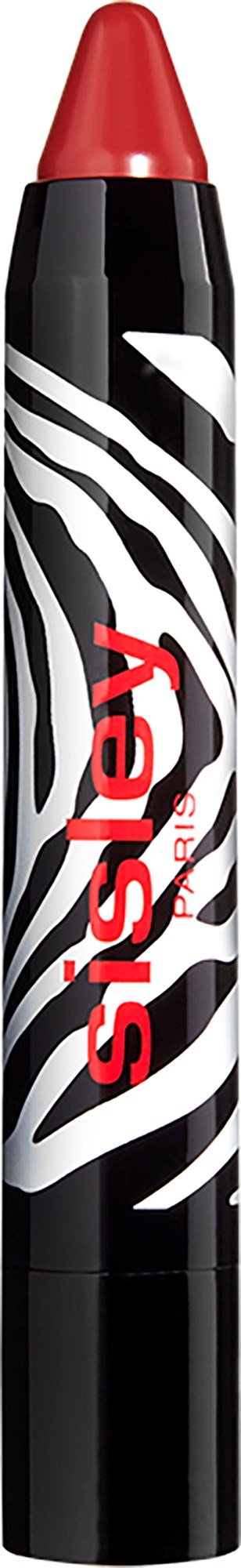 Een zwarte marker met een rood deksel en een wit zebra-ontwerp, met het rode "sisy" logo langs de body.