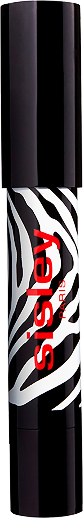 A black and white zebra-stripe design with red 'sisi' text. It appears to be a cylindrical product or container.
