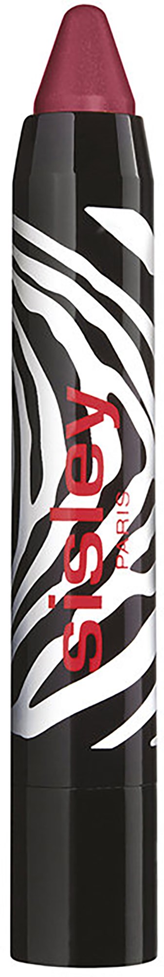 A lipstick with a zebra pattern and the brand name "Sisley" written on it.