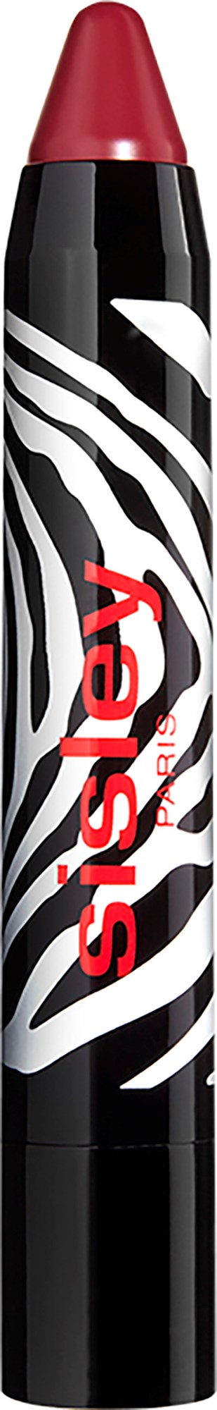 Ein schwarzer Filzstift mit roter Kappe und weißen Zebra-Streifen, mit dem Markennamen "shello" in Rot.