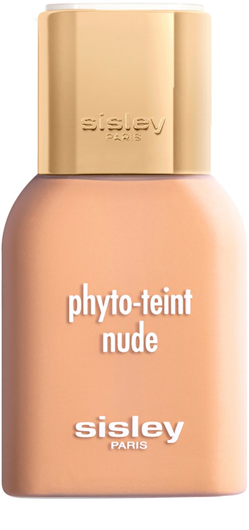 Sisley Paris -manttelin pulloa nimeltä 'phyto-teint nude' ja vaalea korkki.